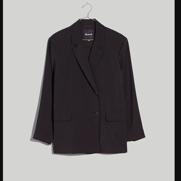 Madewell Womens Small Black Relaxed Blazer Elyaf Drop Shoulder - Picture 4 of 9